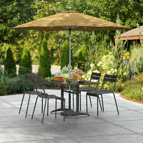 Lancaster Table & Seating 9' Nutmeg Push Lift Aluminum Umbrella 164UMBAL09CM